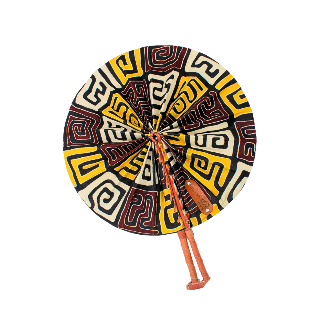 🌞 Éventail en Wax Nat'Afi – Élégance Africaine & Fraîcheur Instantanée 🌞