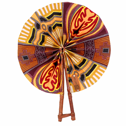 🌞 Éventail en Wax Nat'Afi – Élégance Africaine &amp; Fraîcheur Instantanée 🌞