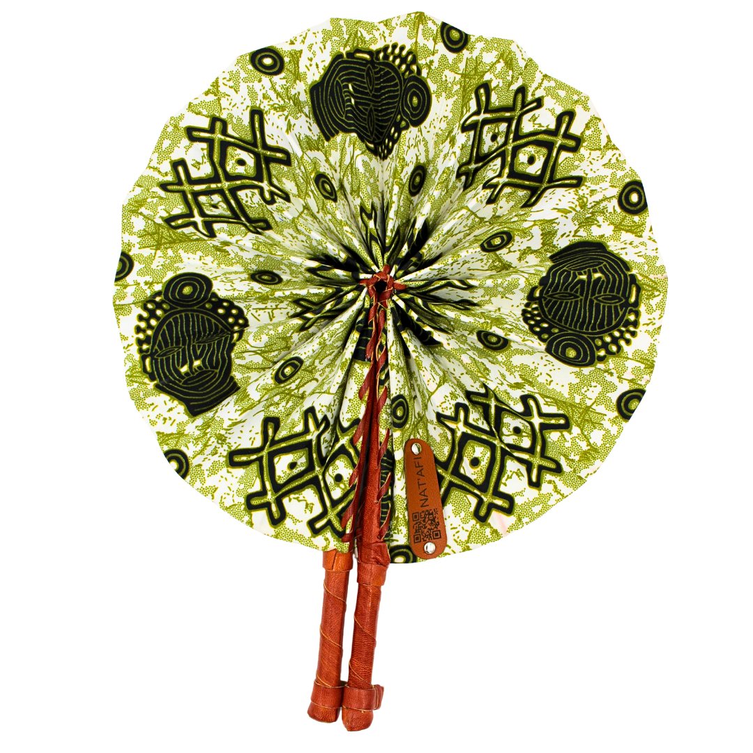 🌞 Éventail en Wax Nat'Afi – Élégance Africaine &amp; Fraîcheur Instantanée 🌞