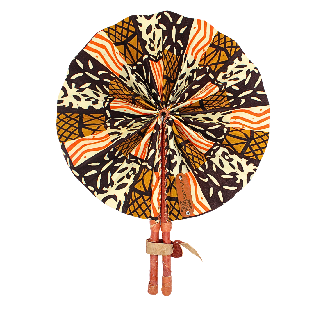 🌞 Éventail en Wax Nat'Afi – Élégance Africaine &amp; Fraîcheur Instantanée 🌞