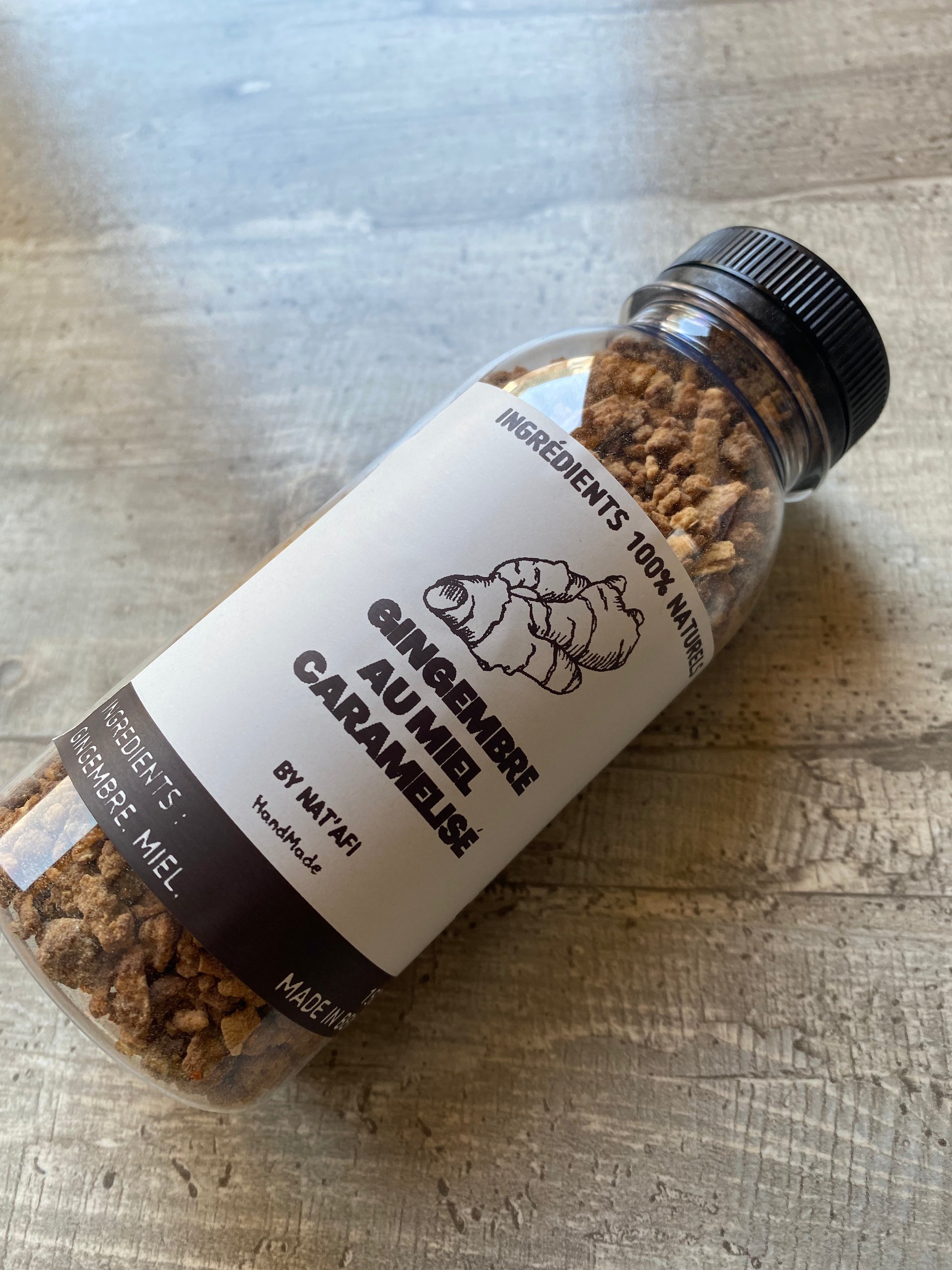 bouteille de gingembre au miel caramélisé idéal pour vos thés et infusions 